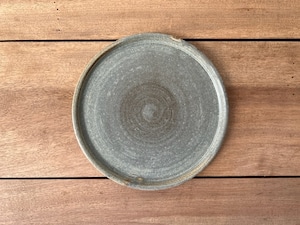 吉永哲子　|　丸皿　6寸　さびあさぎ