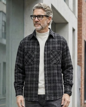 クラシック ウール混チェックシャツ 2色　A0154