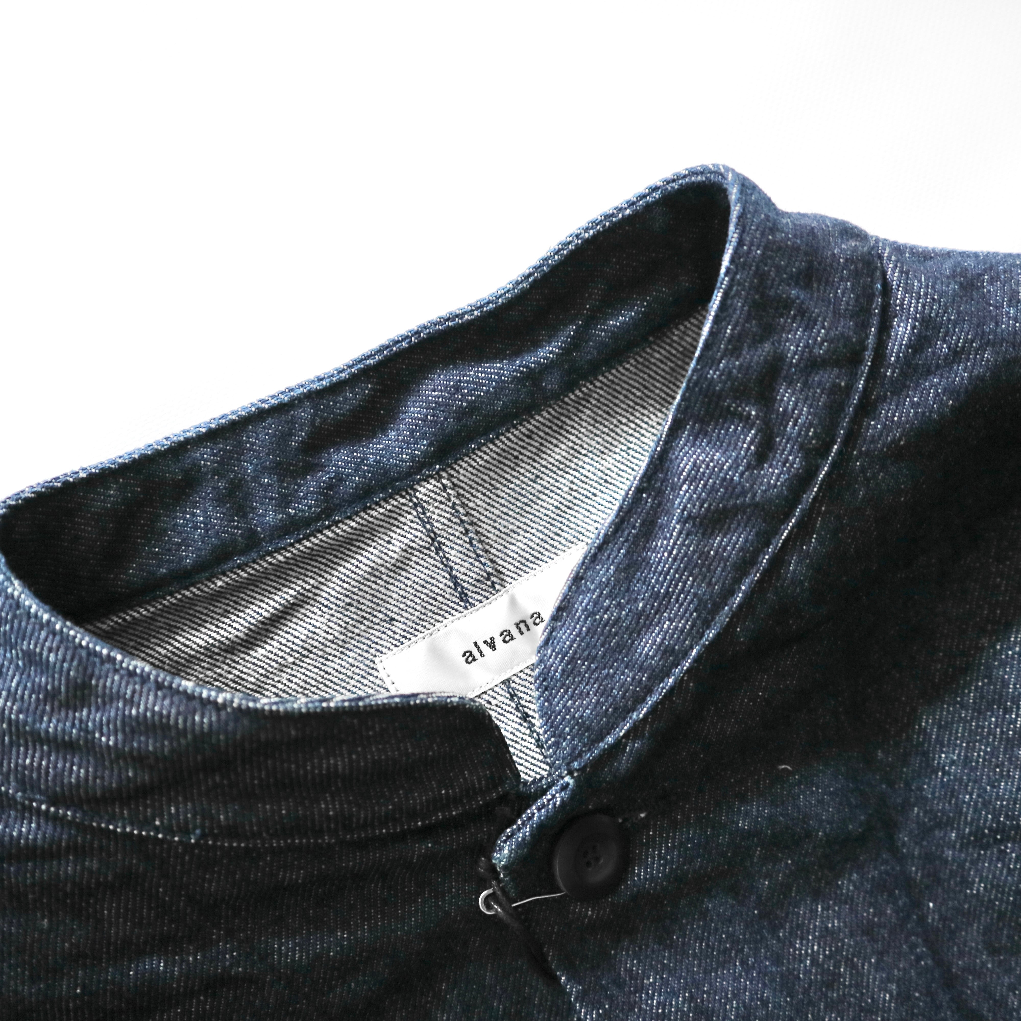 alvana アルヴァナ】BHARAT DENIM NO COLLAR JACKET バーラトデニム
