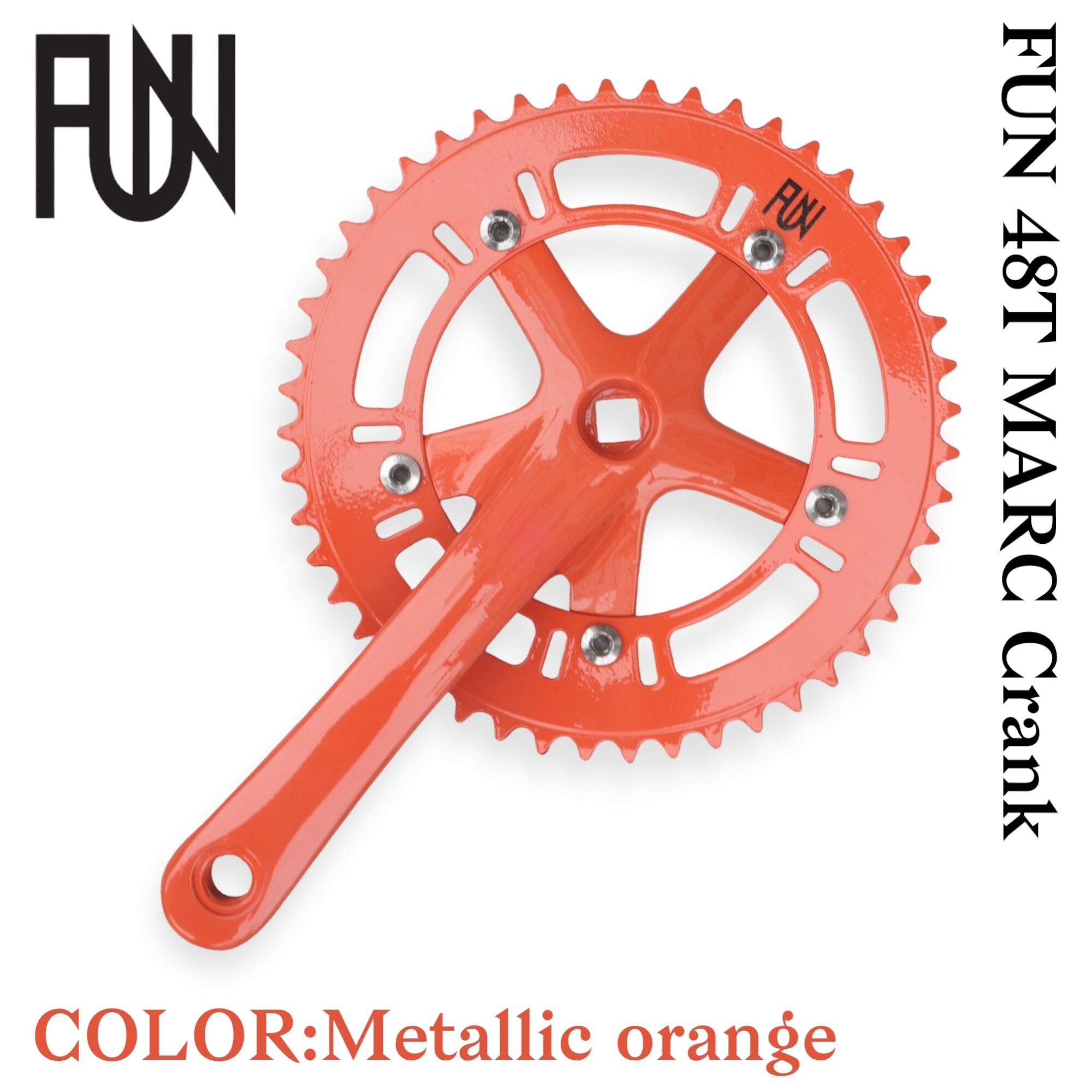 各色1本限定入荷】FUN 48T MARCクランク アルミ ピストパーツ シングル  