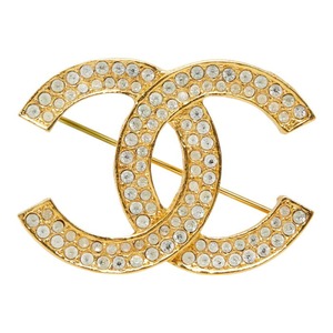 シャネル ココマーク ブローチ ゴールド メッキ ラインストーン レディース CHANEL 【中古】