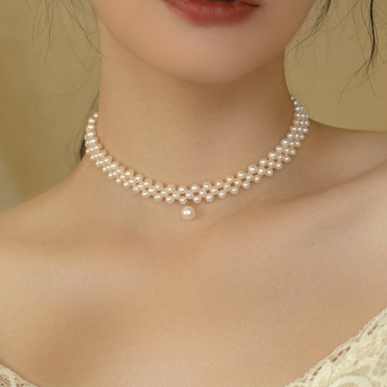 フェイクパールチョーカー JC0210