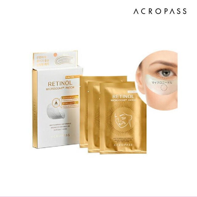 【ACROPASS】アクロパス RETINOL レチノール マイクロニードルパッチ 2枚入x3袋 目の下くま 目元口元パッチ 集中ケア
