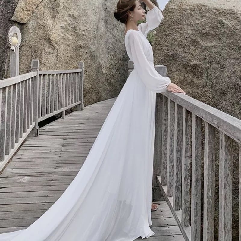 バックオープンシフォンドレス | miawedding