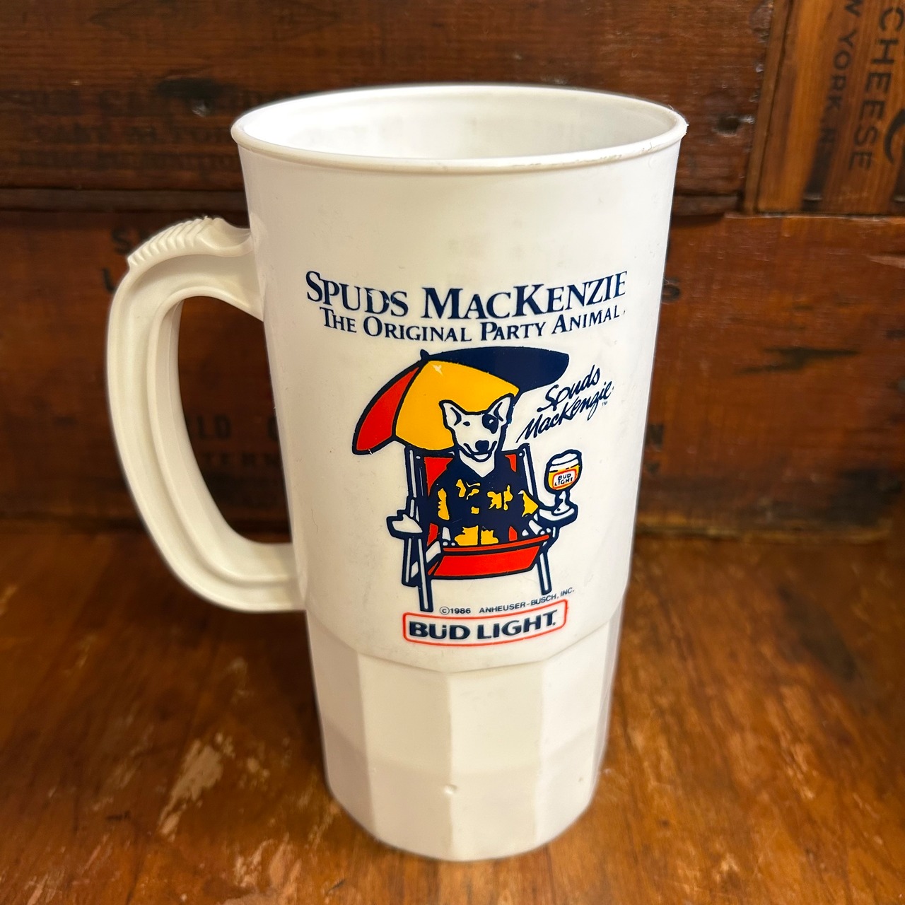 1986 BUD LIGHT バドライト スパッズ・マッケンジー ヴィンテージ プラスチックマグ Spuds MacKenzie Plastic Mug Z-1019