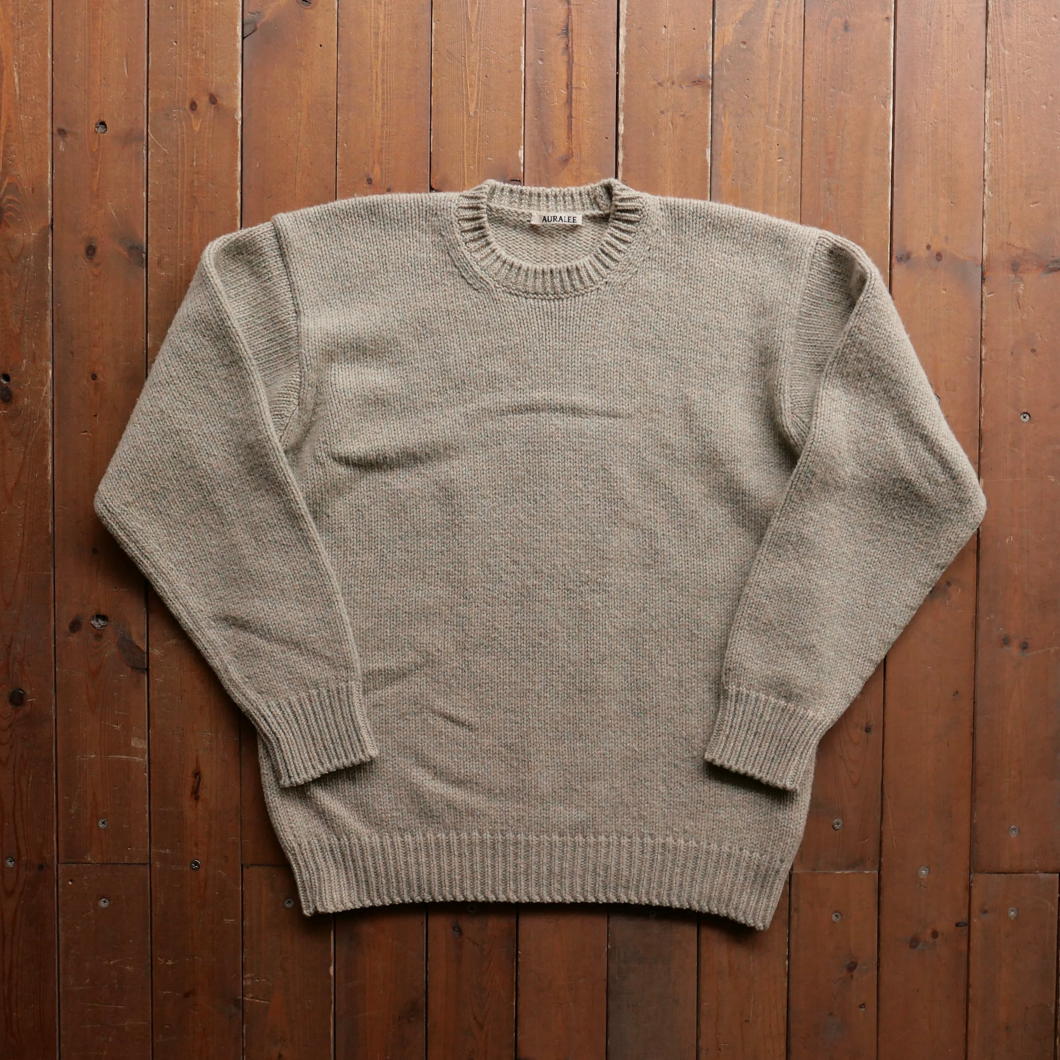 AURALEE 20AW CAMEL WOOL MIX KNIT SWEATER | safarionline