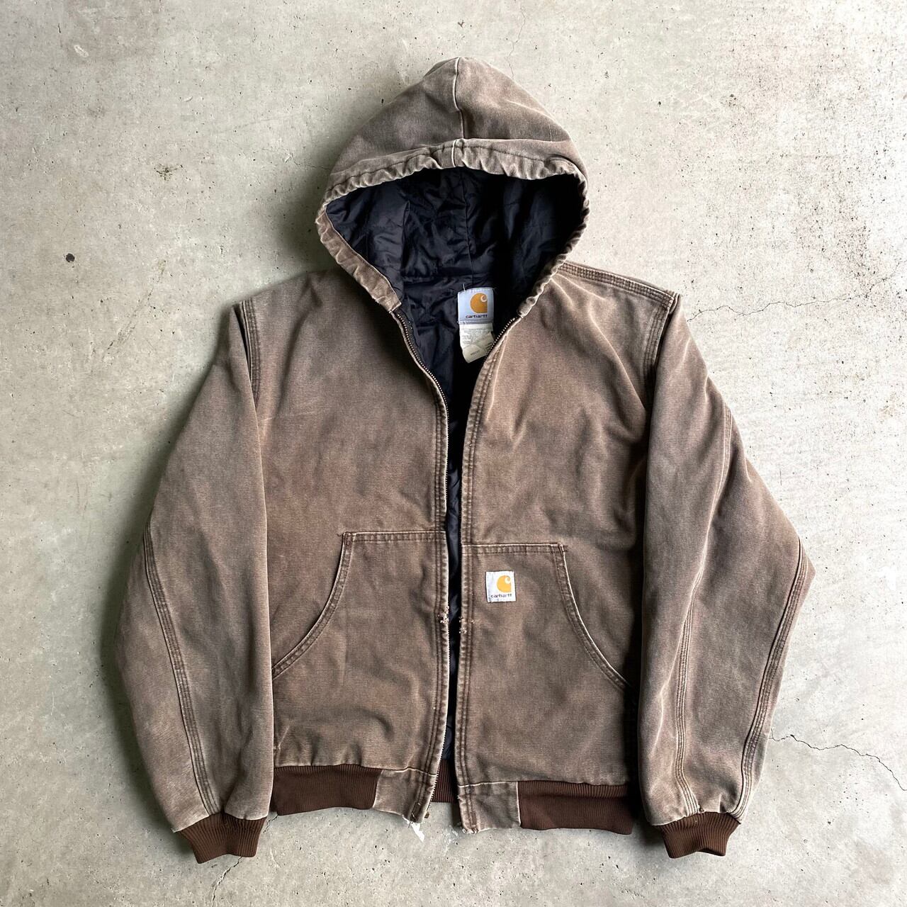 90s Carhartt ボアライナーダックジャケット フーディ ブラウン