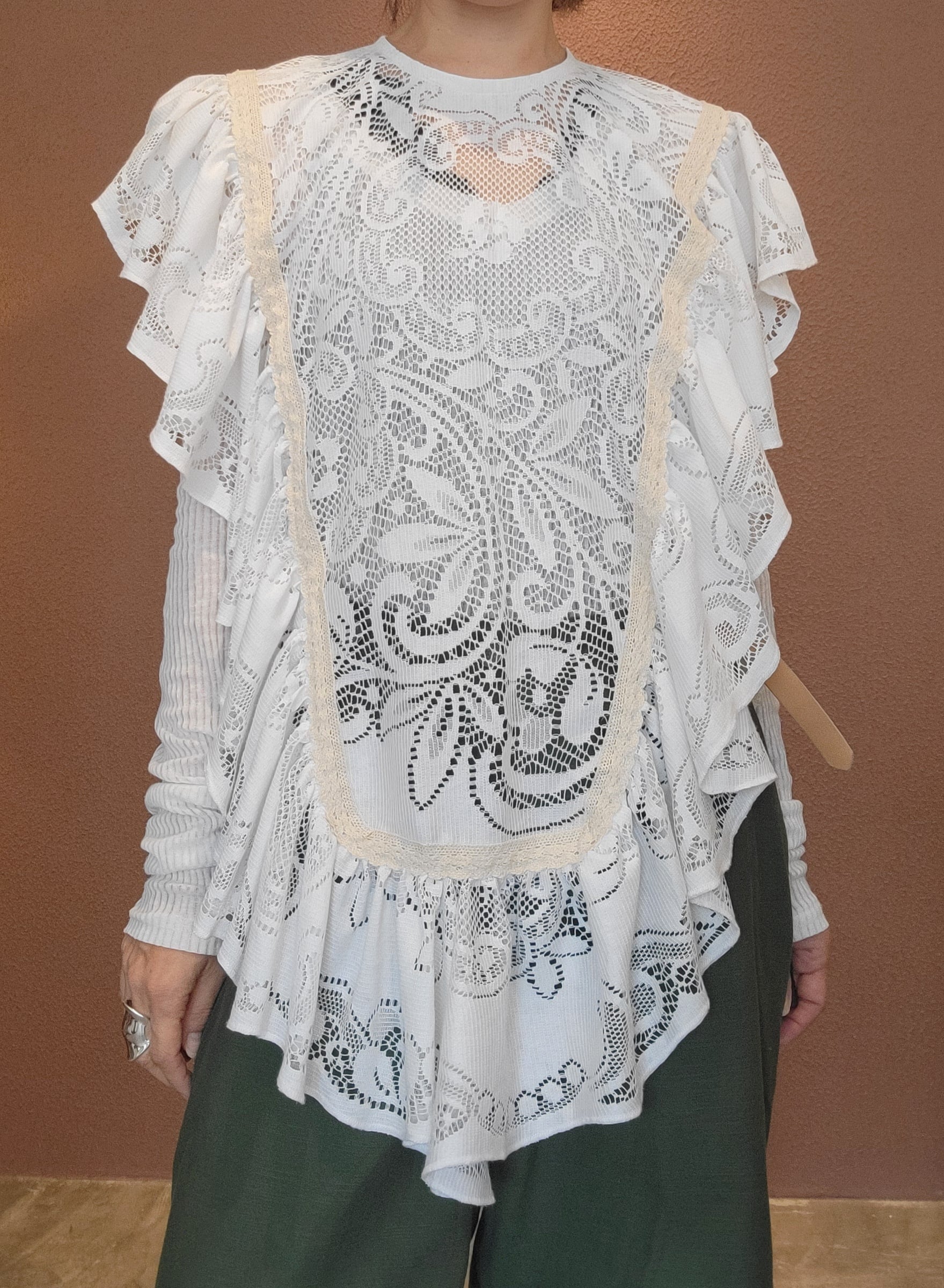 alocasia vintageアロカシアヴィンテージ レースリメイクトップス RMTP461 ヴィンテージレースリメイクトップス | alocasia vintage