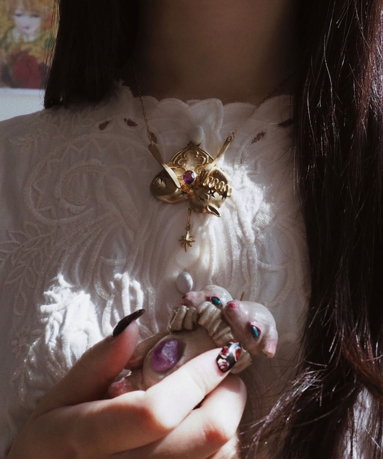 色彩羊ｲﾛﾋﾂｼの首飾り  シルバー  アメジスト