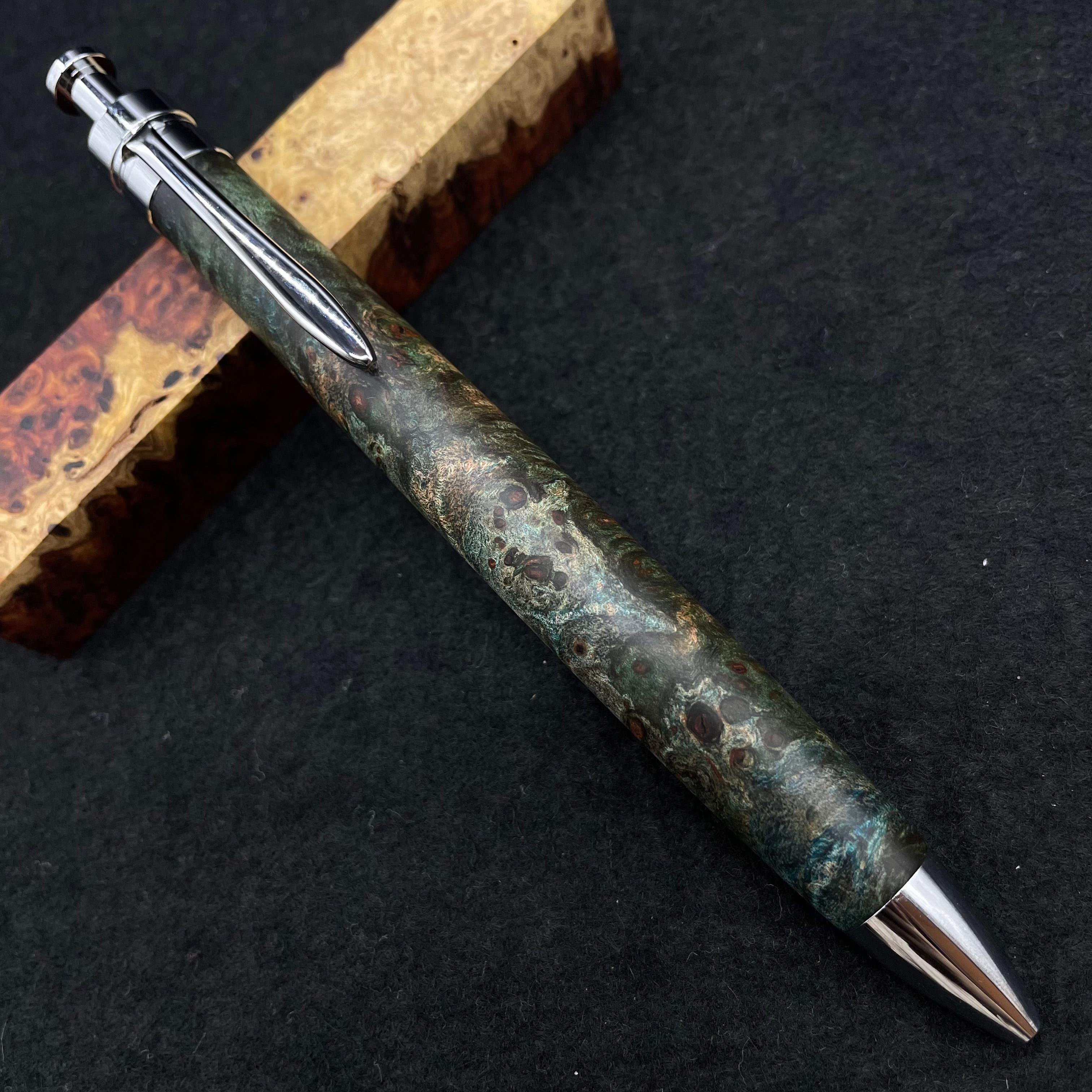 黒柿 孔雀杢】木軸ペン 三神シャープ1000 / 三神ボール1000 | 富士瘤 Craft