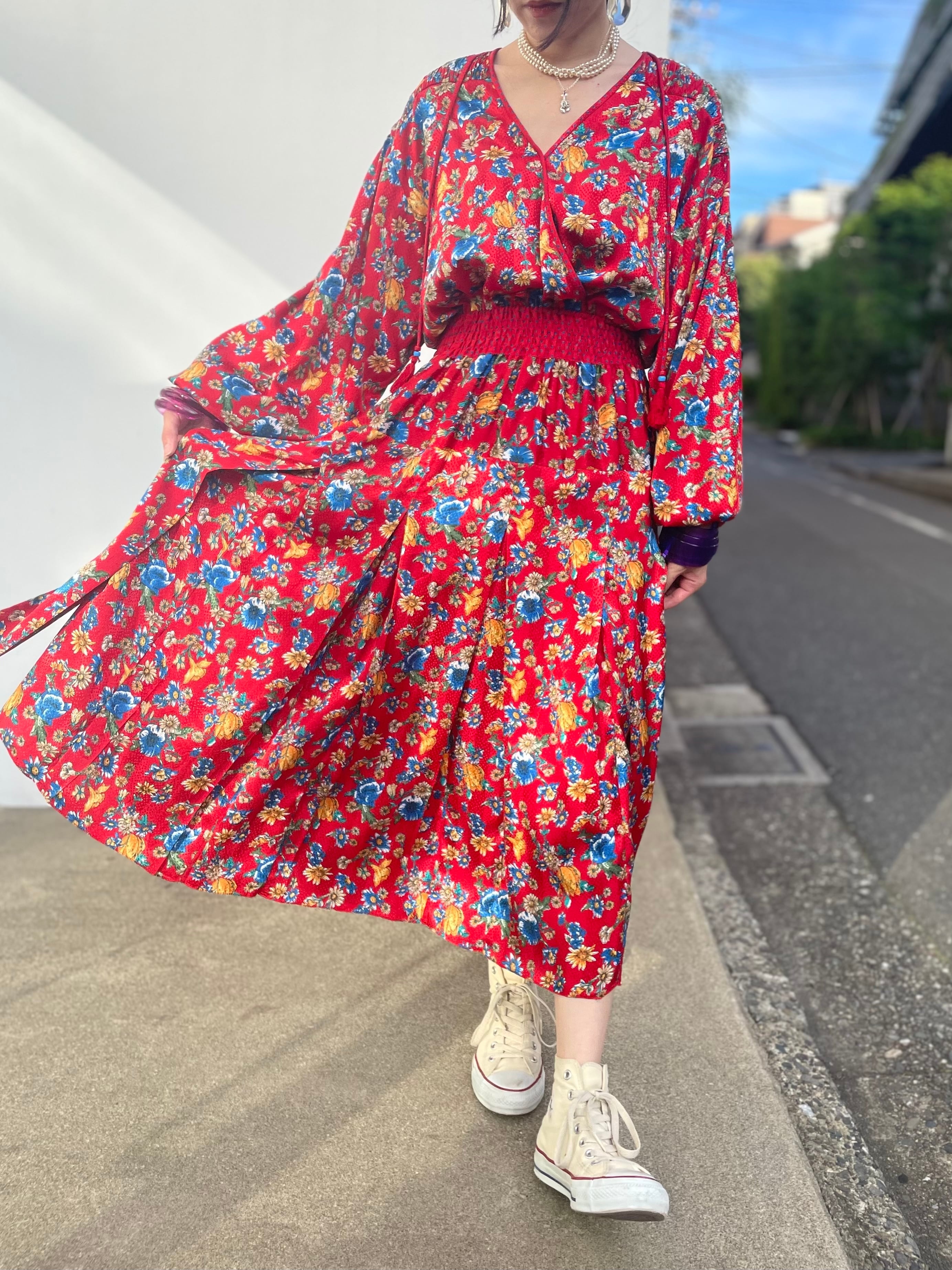 Diane freis red × floral cache-coeur dress ( ダイアン フレイス ...