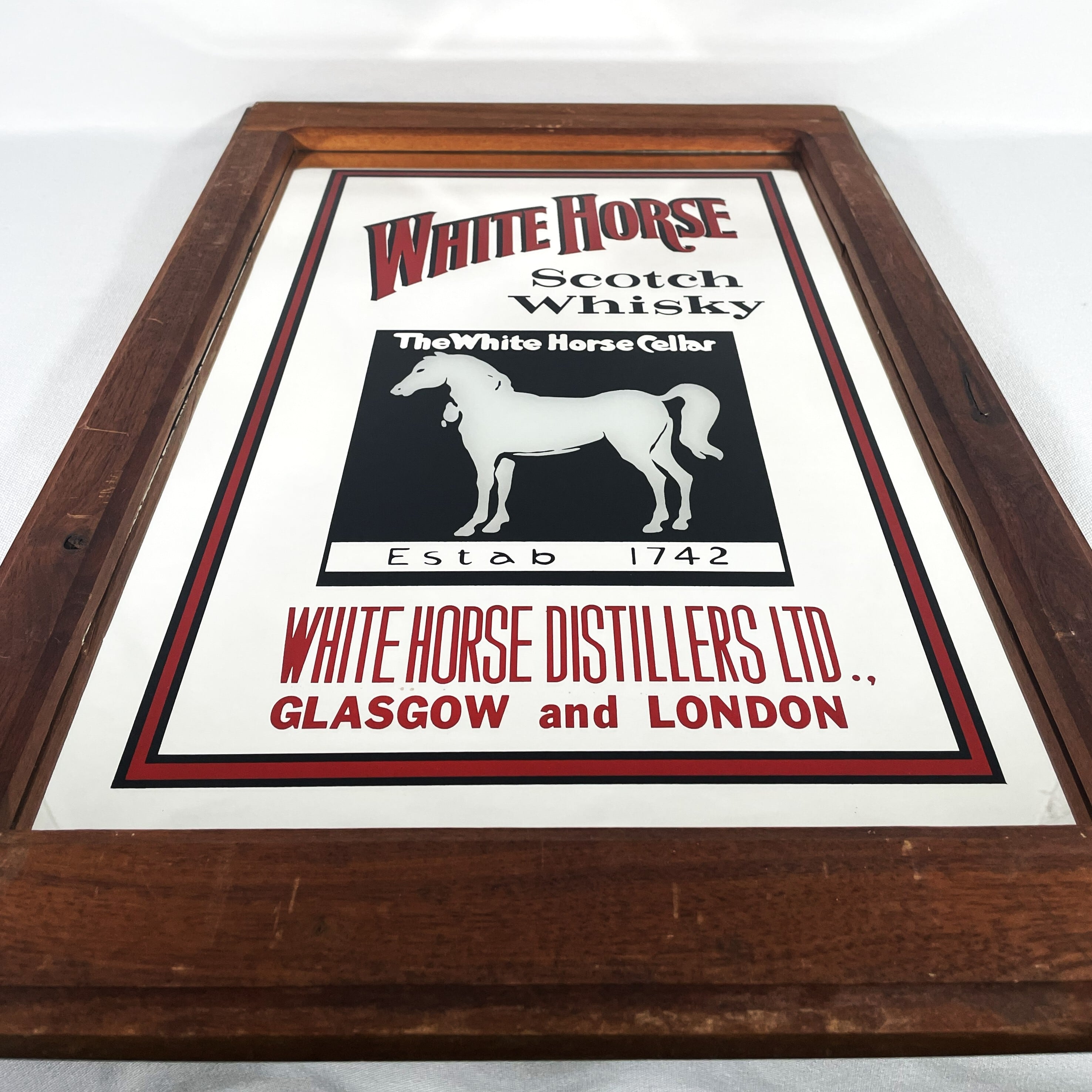 70s White Horse Scotch Whisky Pub Mirror | YUH ANTIQUE