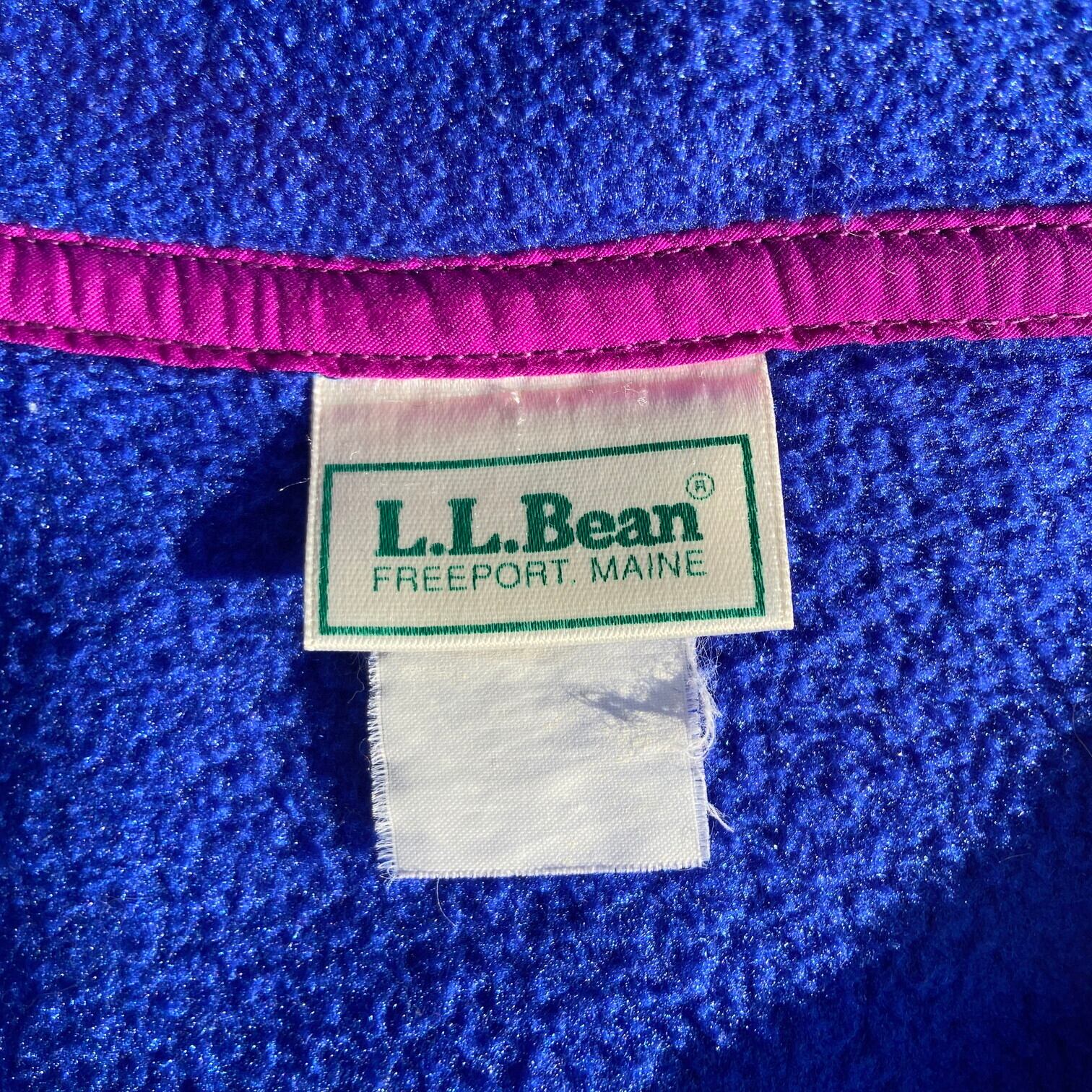 約59cm肩幅90s LLBean　ワンポイントロゴ刺繍　フリースベスト　　エルエルビーン