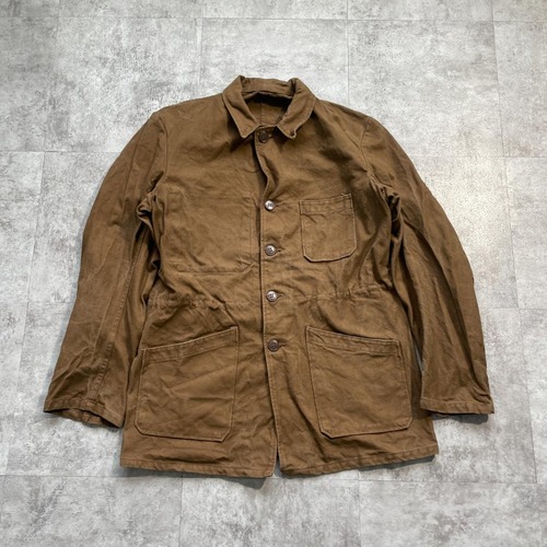 50-60s AU FUSIL 刺繍タグ ブラウン フレンチワークジャケット