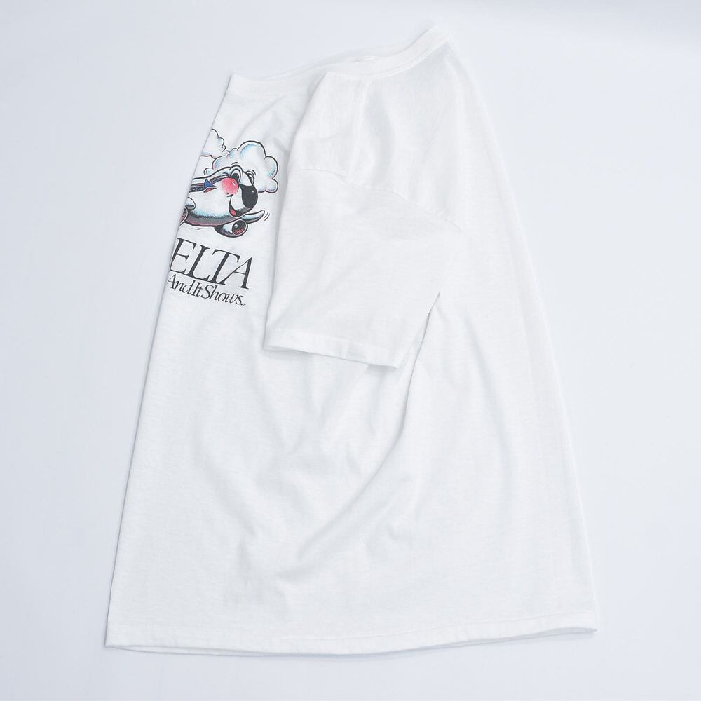 80s USA製 DELTA デルタ航空 企業Tシャツ キャラクター プリント
