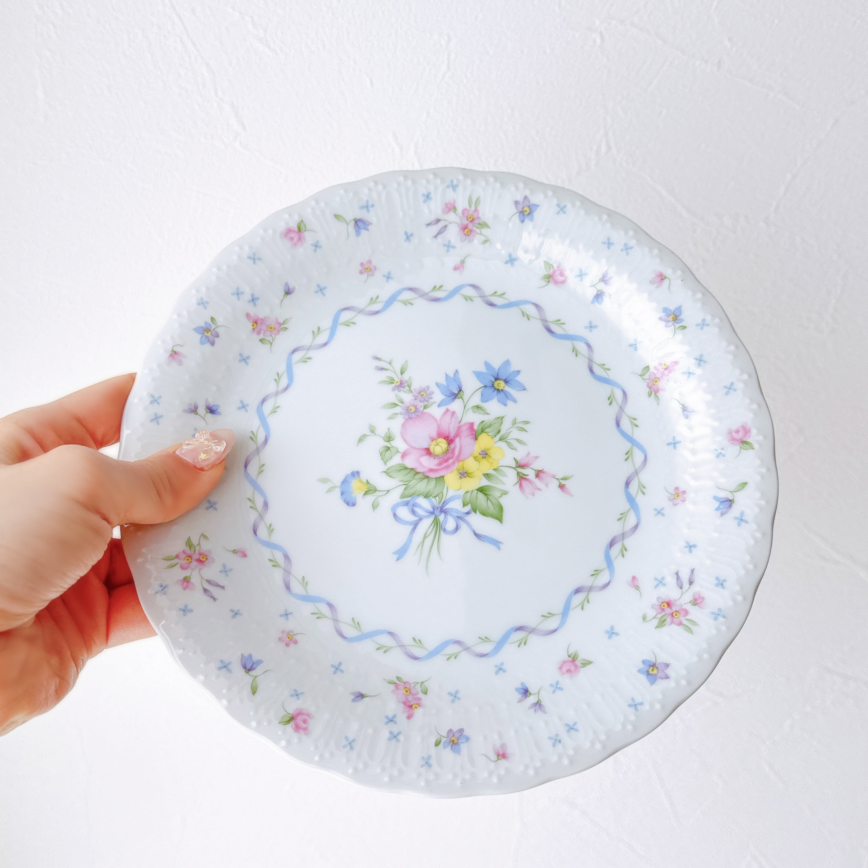 管W1236 ナルミ NARUMI フラワーリズム プレート 約26cm 花柄 角皿