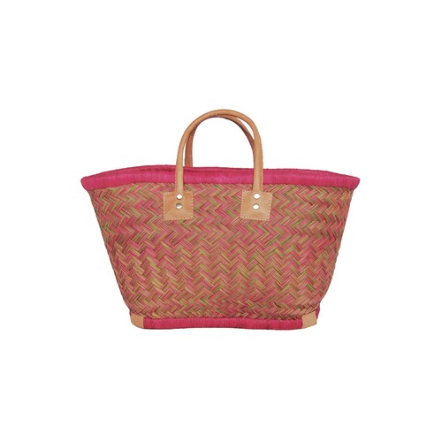 【かごバッグ】S パニエS / Pink x Yellow green / マルシェバッグ