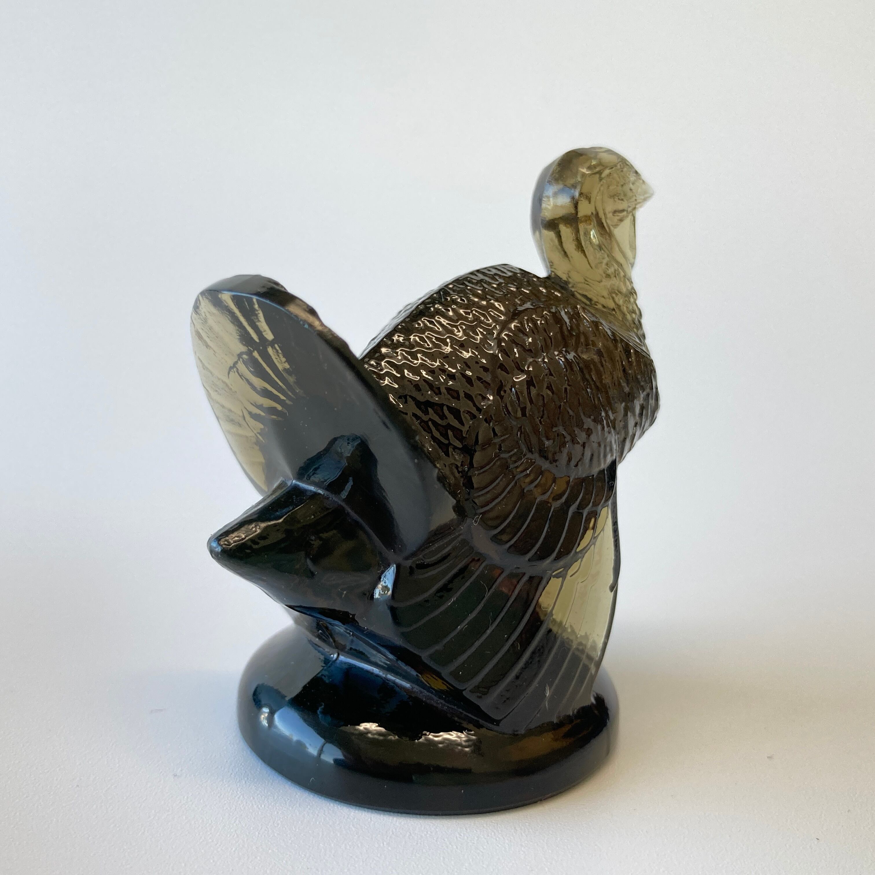R.LALIQUE ルネ・ラリック　印章　彫像　置物「Dindon」七面鳥　スモーク　トパーズガラス　アンティーク　1925年