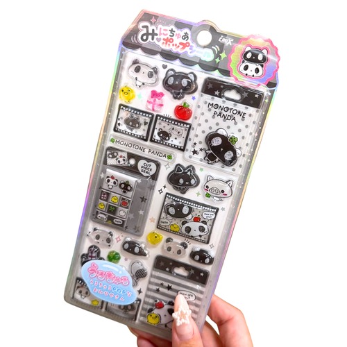 みにちゅあポップシール　モノトーンパンダ