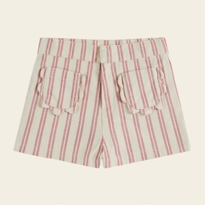 emile et ida/PINK STRIPED FLOWER POCKET SHORTS