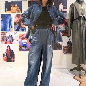 アウラアイラ AULA AILA GRAFFITI DENIM PANTS