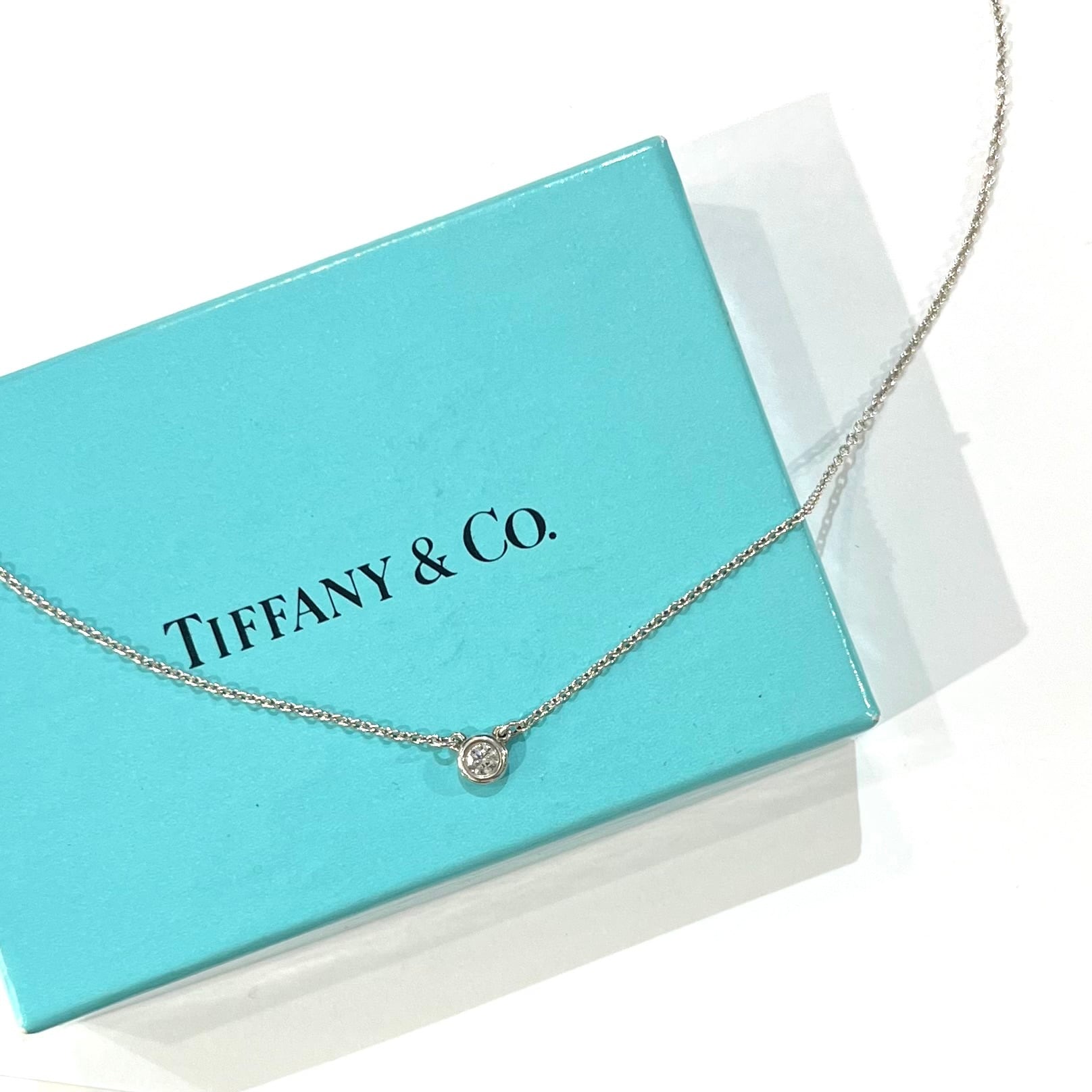 Tiffany バイヤザード 一粒ダイヤネックレス シルバー ティファニー TIFFANY&CO.】2461 0.05ctダイヤモンド バイザヤード／シルバー925一粒