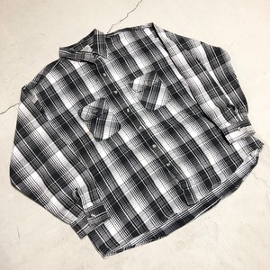 ⊕FIVE BROTHER BLACK×WHITE HEAVY FLANNEL SHIRT