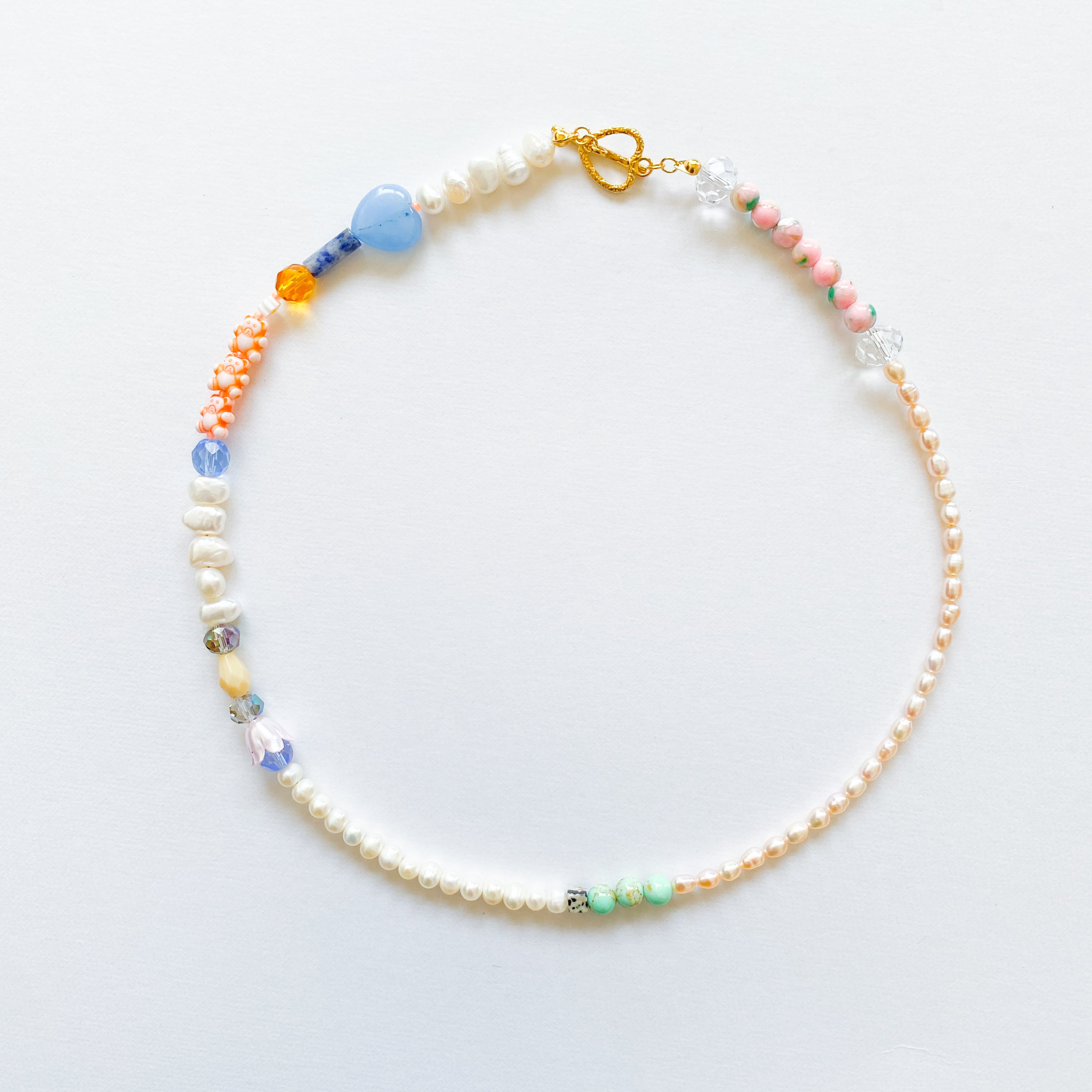 淡水パールとビーズのネックレス(たまに天然石)