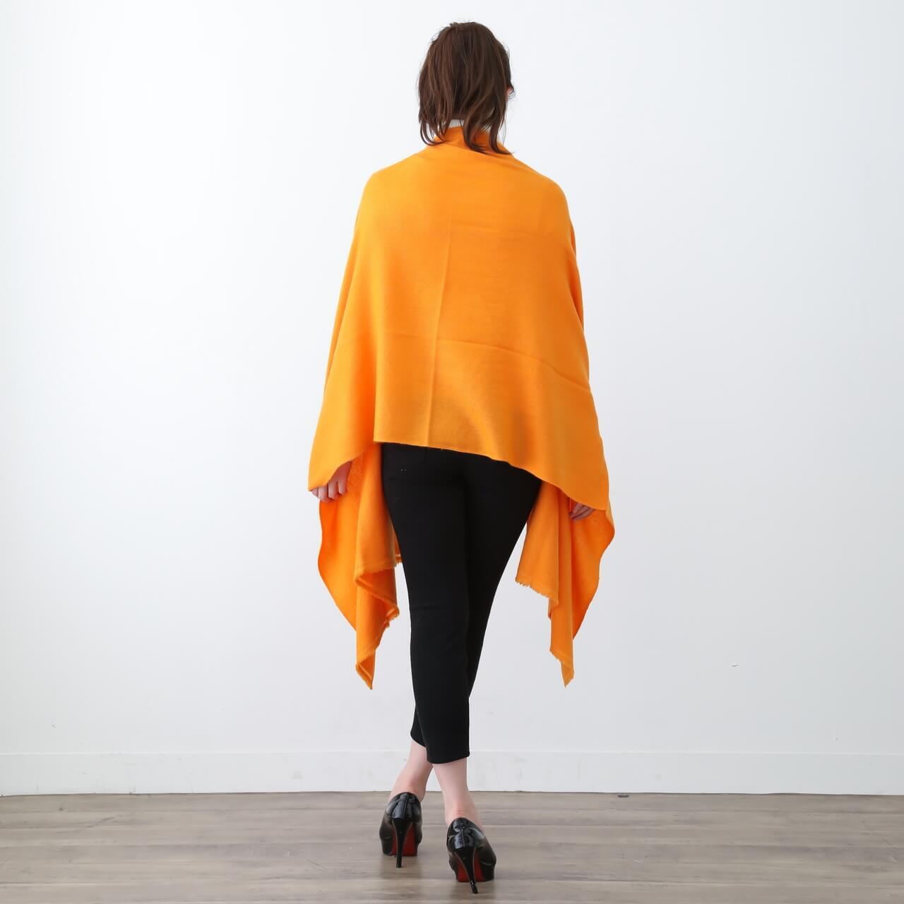 カシミヤ100%ストール オレンジ | ヒマラヤンギフト