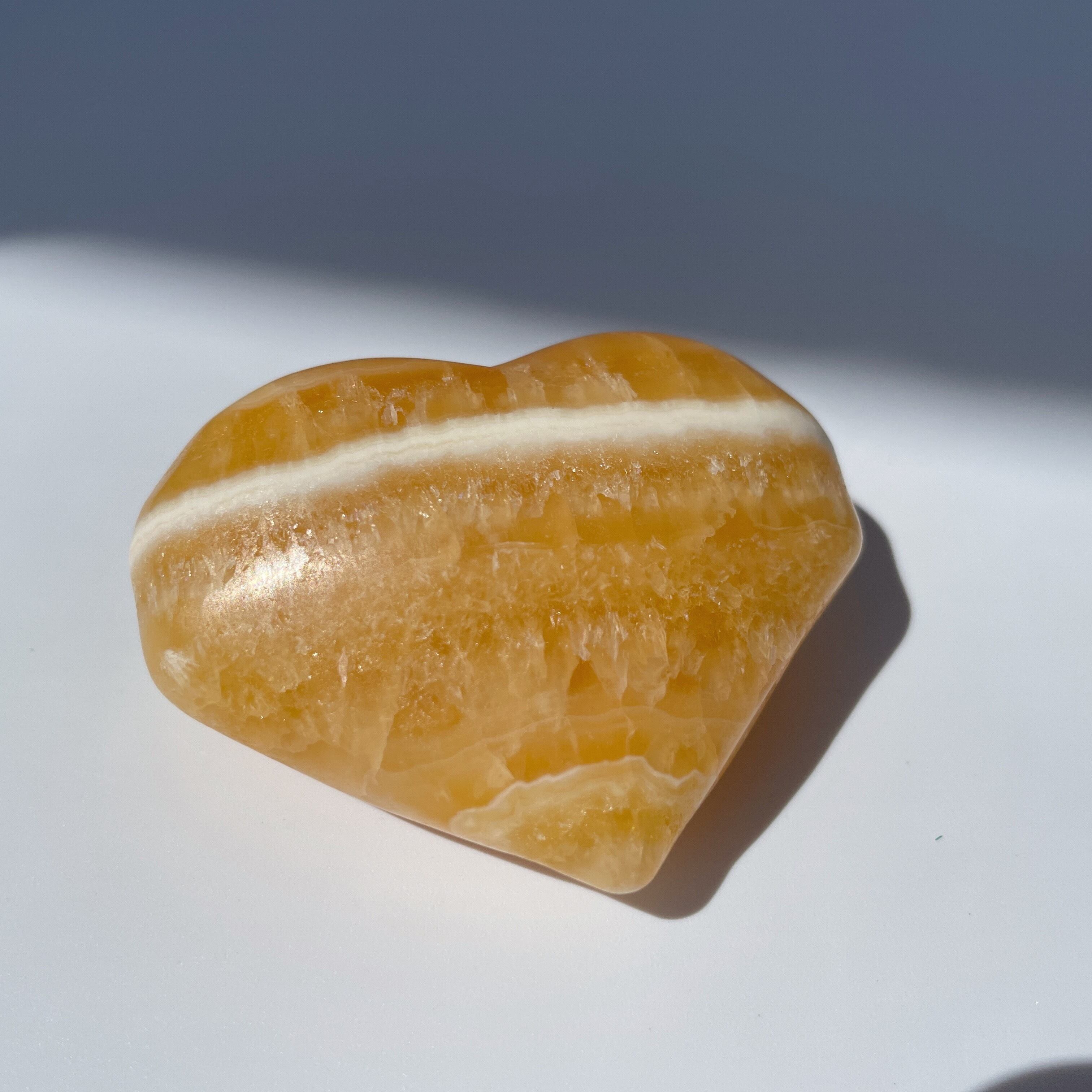 オレンジカルサイト ハート型11♡ Orange Calcite ♡天然石・鉱物