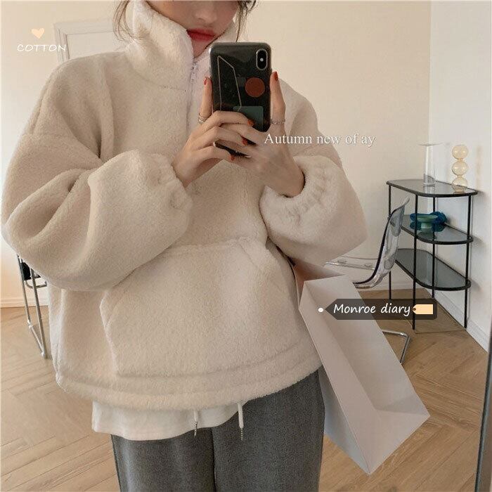ベルベットホワイトセーター スプリングルーズジャケット ストリート 春物 モンロー70230770799