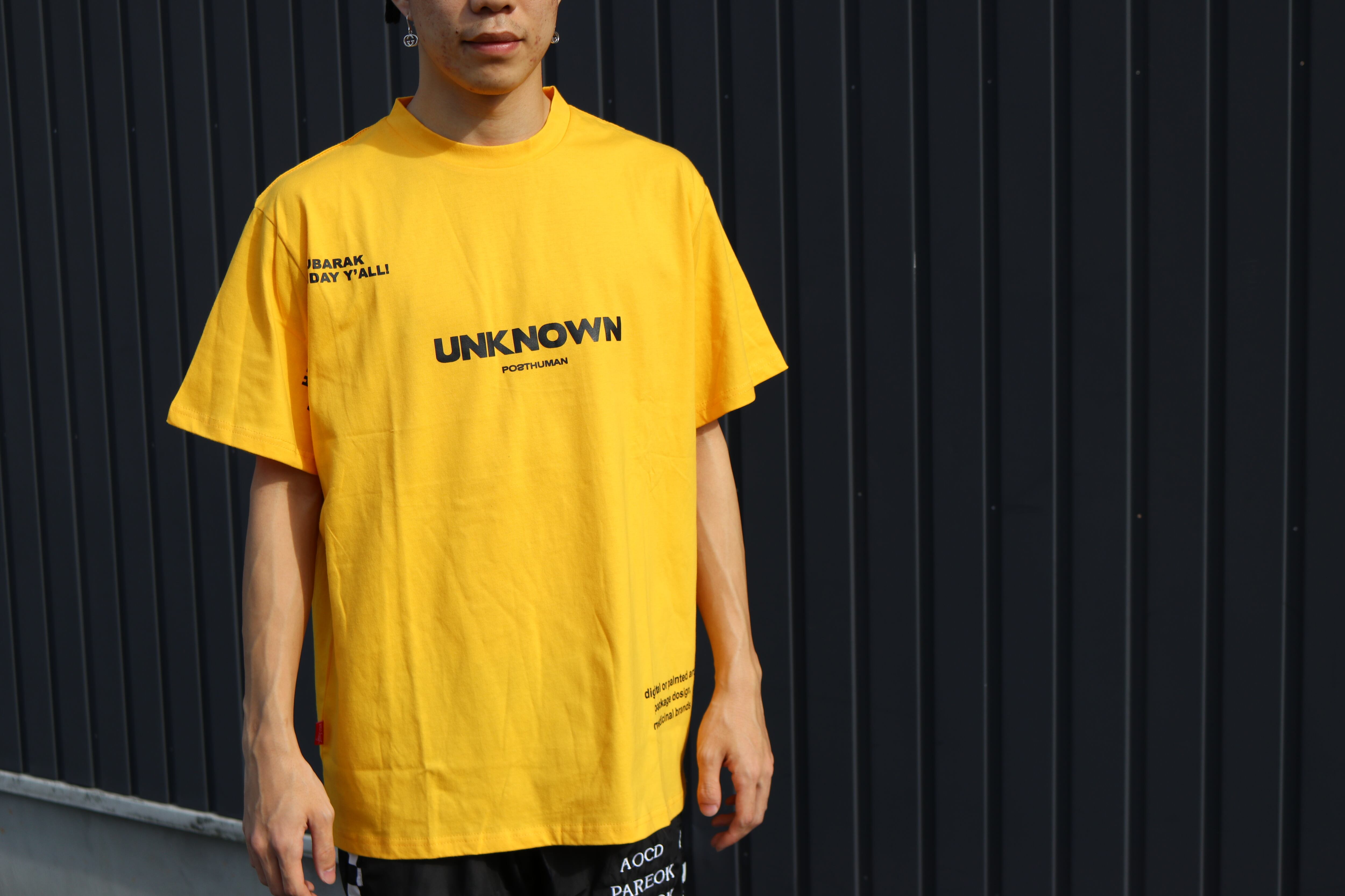 Unknown Logo Back Print Tee yellow バックプリント Tシャツ 黄色 ...