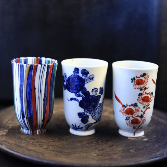 AS　加藤幸治　色絵麦藁手湯呑