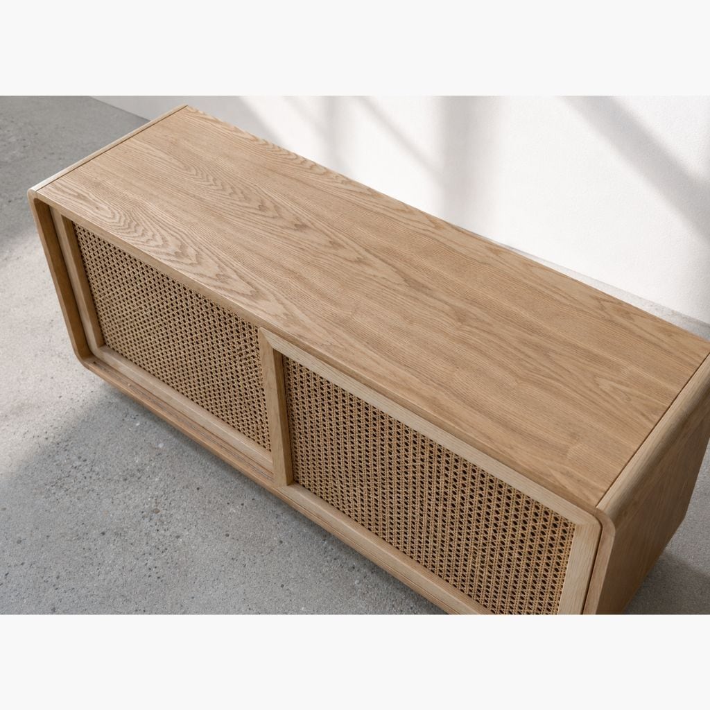 Rattan Cabinet Slide Door Natural / ラタンキャビネット 引き戸仕様