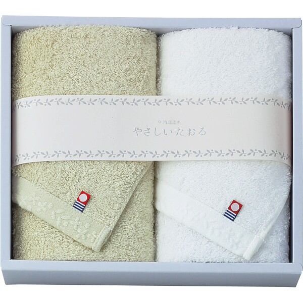 るる専用（専拍） やさしいたおる フェイスタオル2枚セット グリーン YT-24220 | Gift