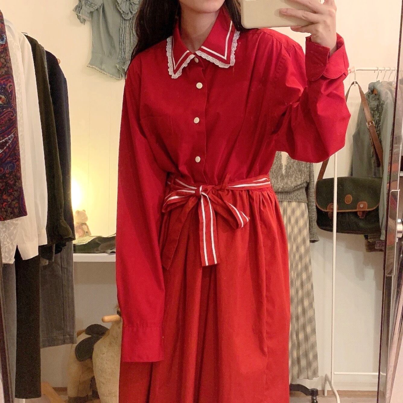 remake : strawberry line shirt one-piece