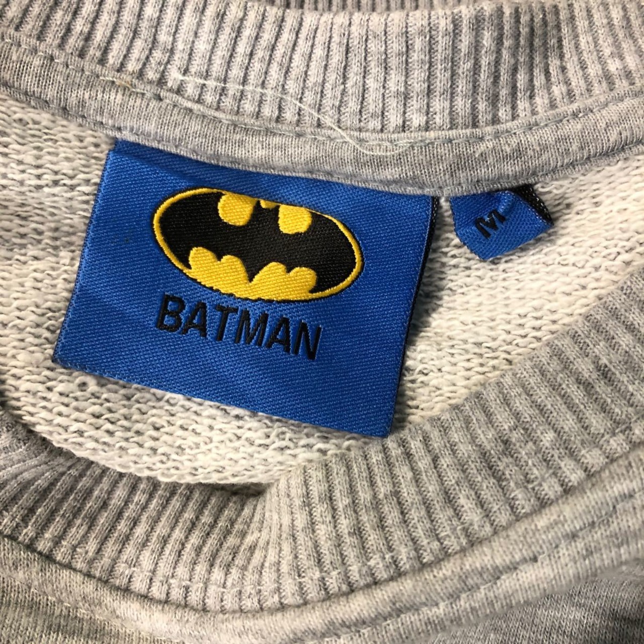 BATMAN プリント スウェット トレーナー M ライトグレー ブラック 