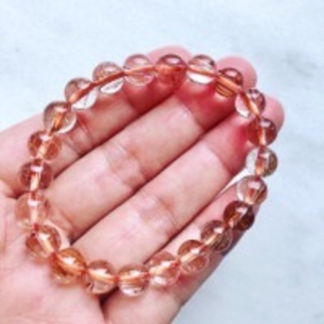 【特別限定】伊勢神宮　五十鈴川でお清めした　オレンジルチルクォーツ　8ｍｍ　ブレスレット　3717*241221