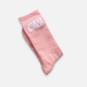 BRICKS & WOOD | LOGO SOCKS - Pink (One Size)