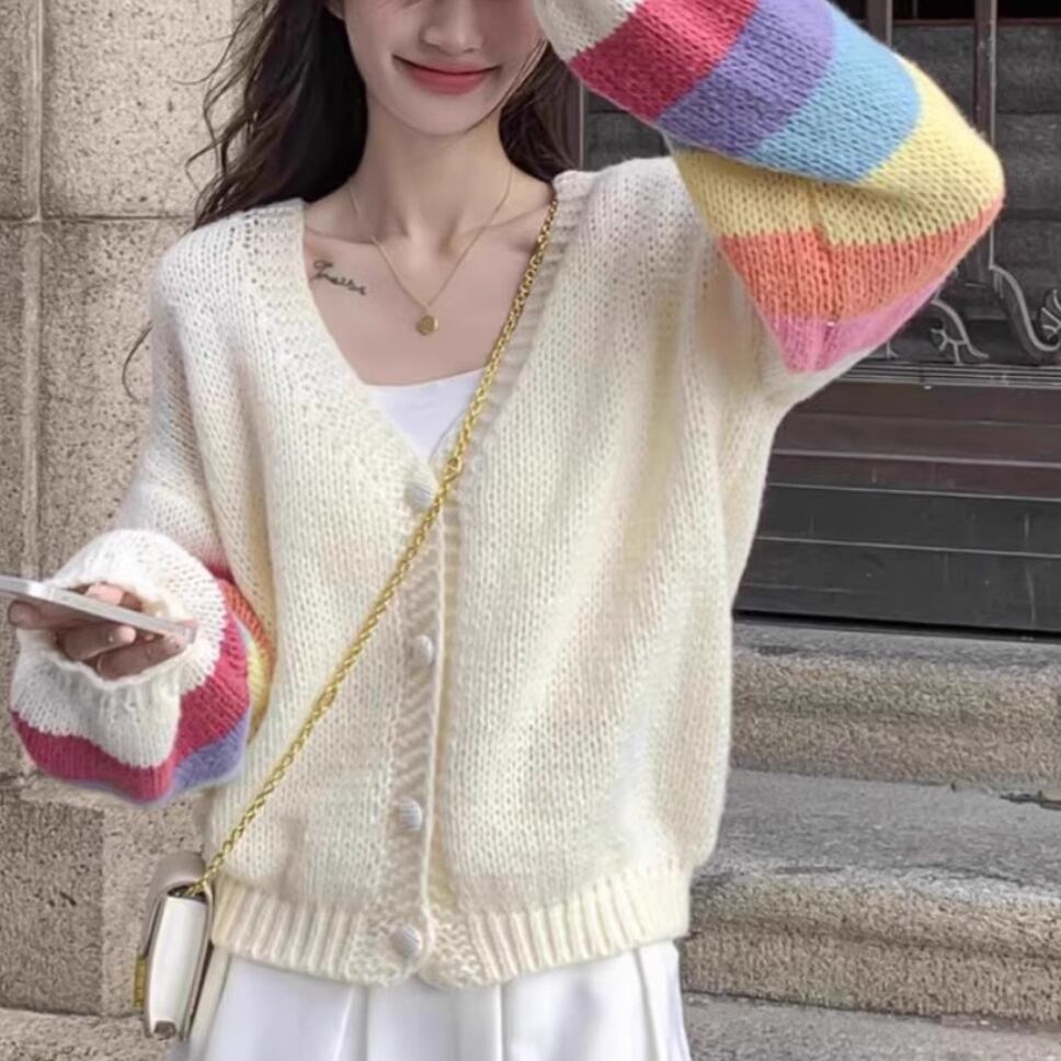 メル【美品】GANNI カラフル ニットカーディガン ガニー GANNI GANNI カーディガン Leopard Jacquard Cardigan K1976