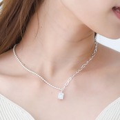 186N　Silver925ジルコニアネックレス