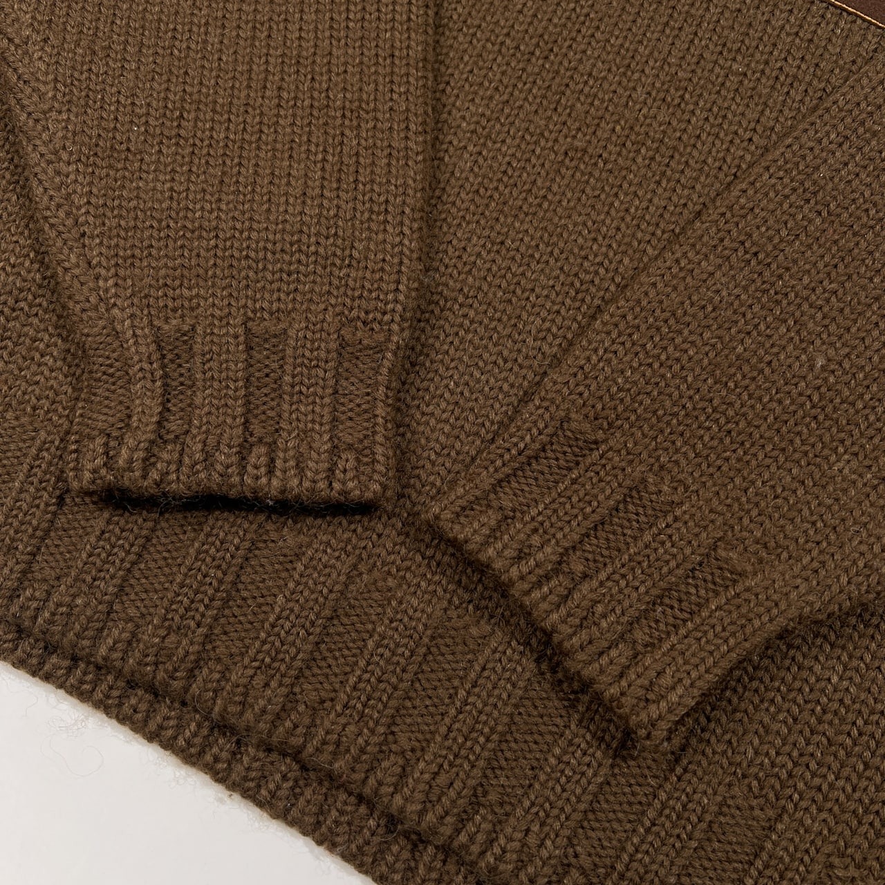 90s 北斎タグ KENZO JEANS ケンゾー ロゴ入り ハイネック ウールニットセーター サイズ F /ブラウン/C-OY3571/ビンテージ