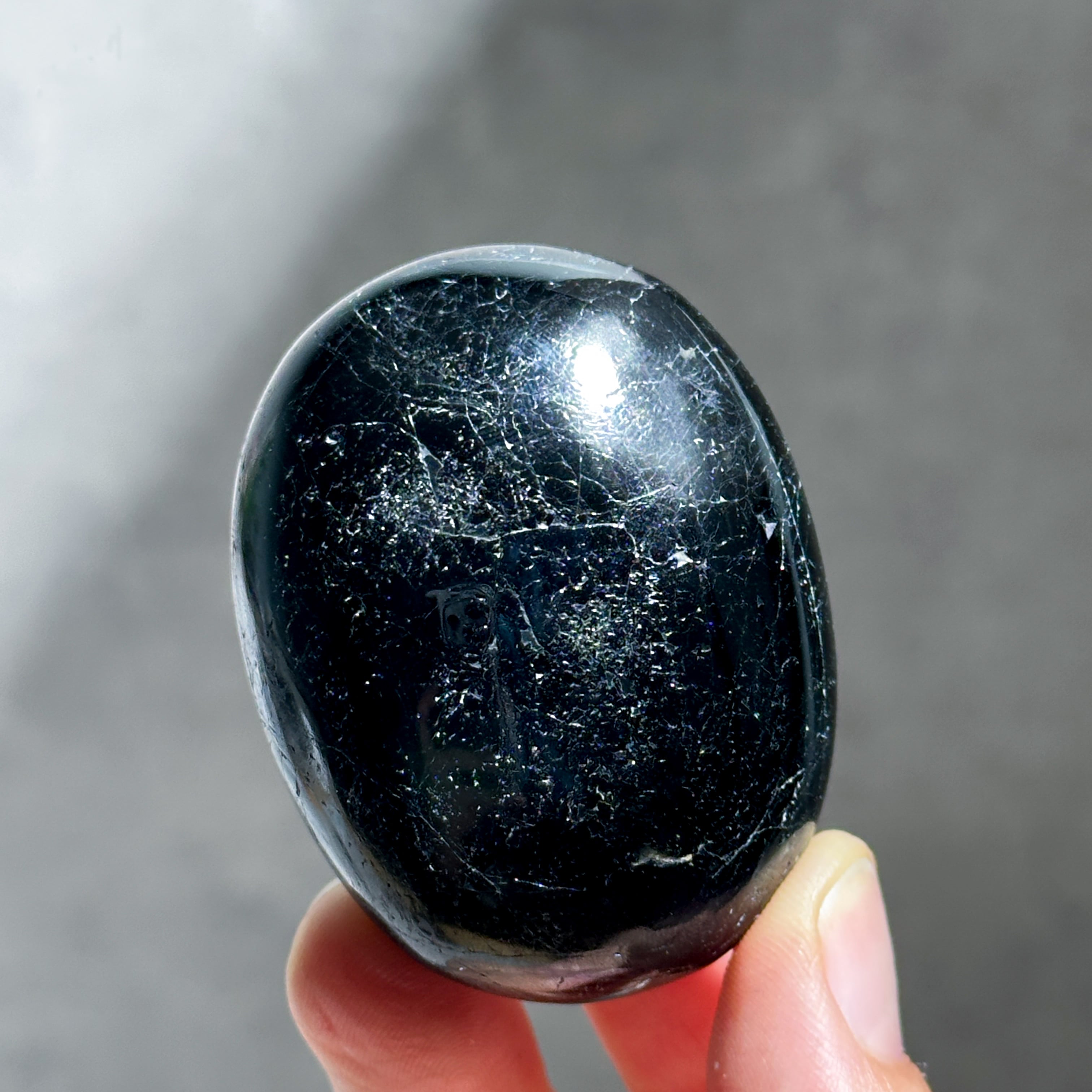 ☆ブラック トルマリン＆水晶 ロザリオ☆ ~Black Tourmaline~ ブラックトルマリン パームストーン45◇ Black Tourmaline ◇天然石