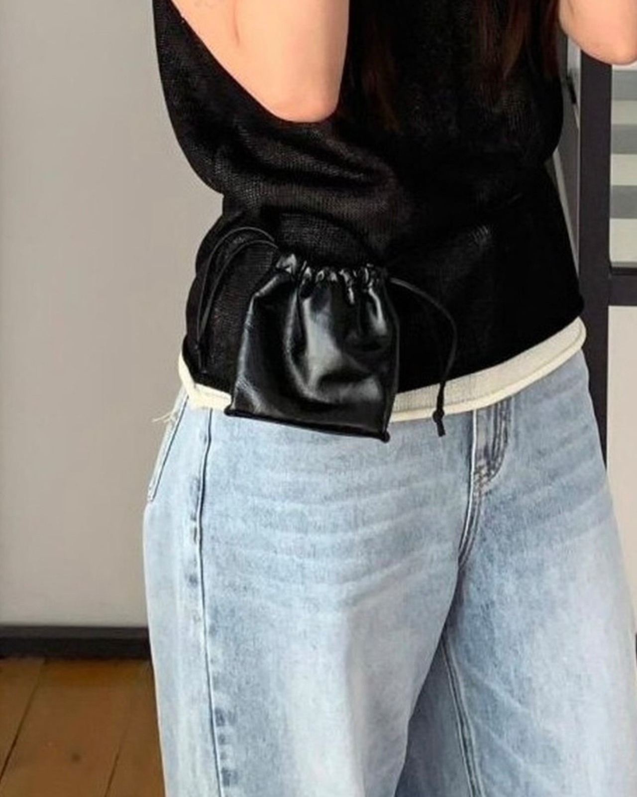 Compact purse leather Shoulder-bag  L0052