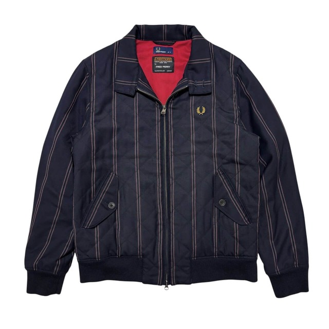 古着 フレッドペリー パデット ハリントンジャケット クリーニング済み FRED PERRY スイングトップ キルティング 中綿 メンズS