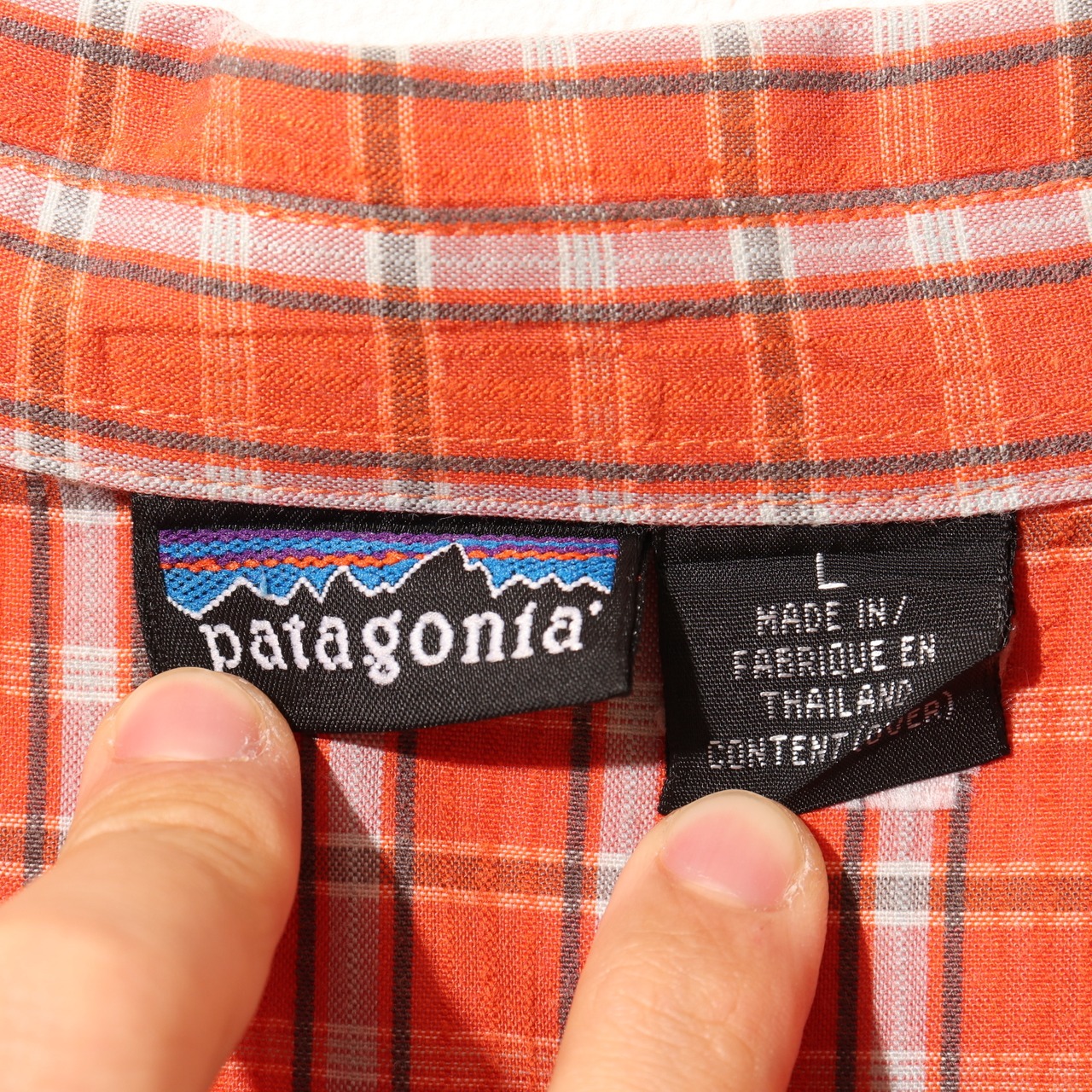 美品 L オレンジ Puckerware Shirt Patagonia パッカーウェアシャツ パタゴニア  シアサッカー
