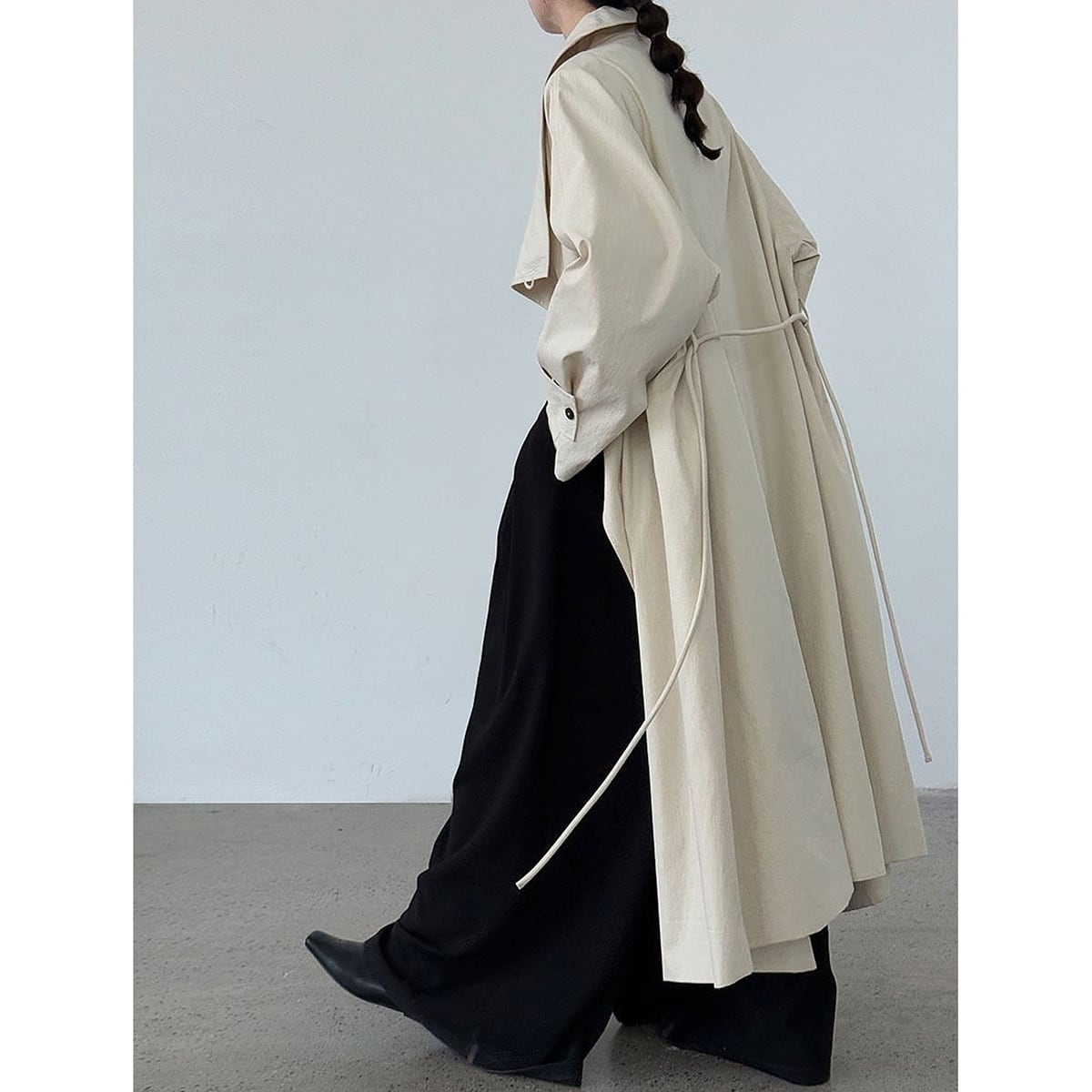 stand collar long trench coat m-0068