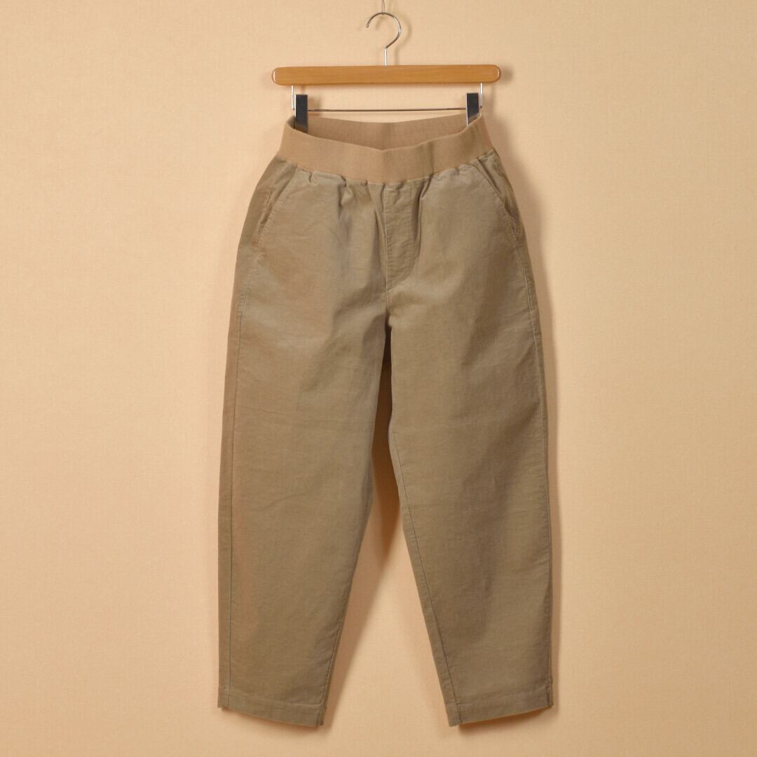 Fabrique en planete terre ファブリケアンプラネテール コーデュロイカーブパンツ・ベージュ カットソーリブとストレッチコーデュロイのコンビネーションワイドパンツ【送料無料】