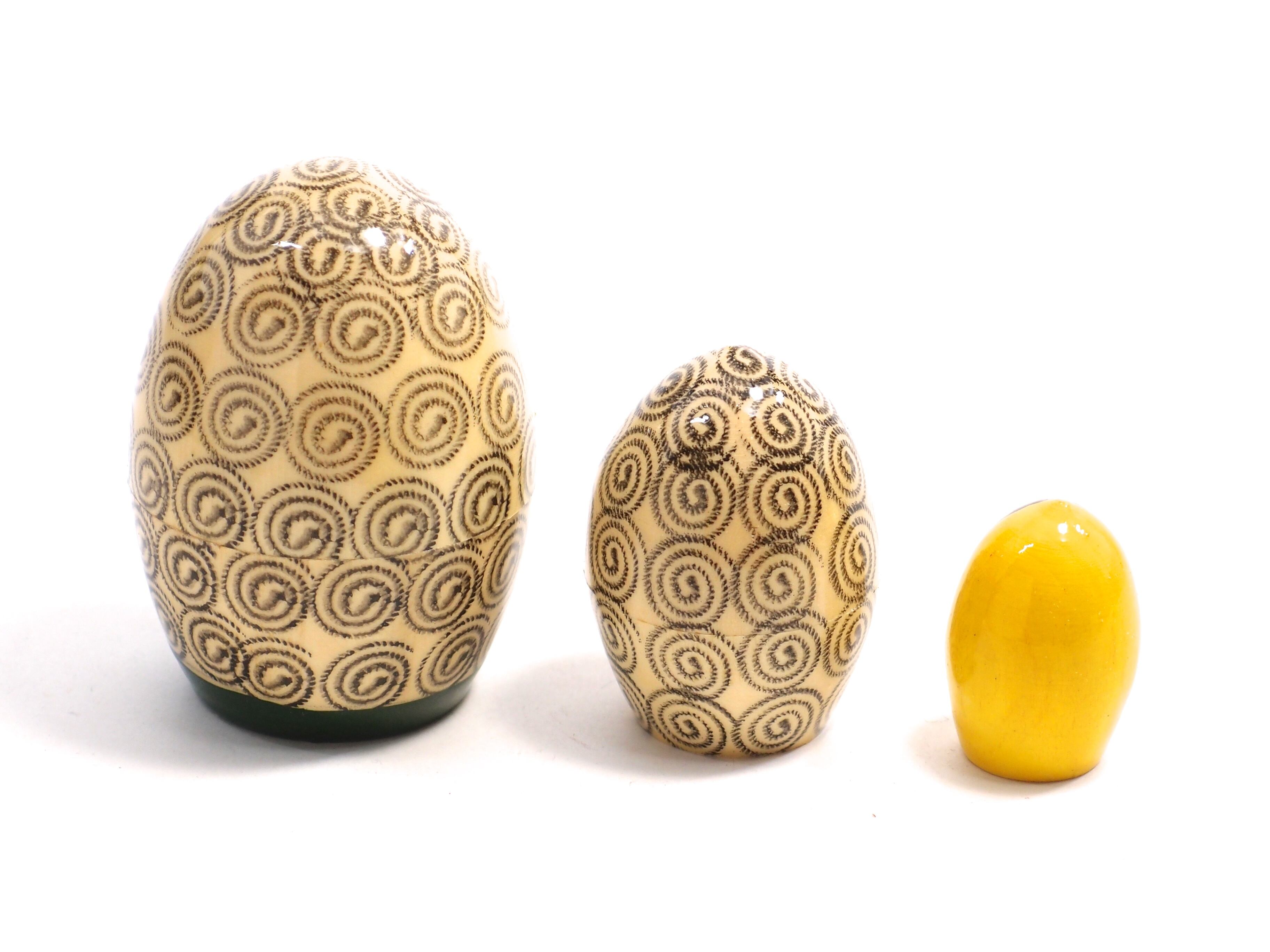 Egg Swirl Matryoshka 3 piece | たまご 渦巻 マトリョーシカ 3個組