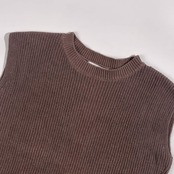 Mila Owen ミラオーウェン リネン混 サイドスリット ニットベスト 0 /ブラウン系 レディース